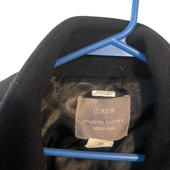 J. Crew Cocoon Coat in Italian Stadium Cloth Wool Nello Gori J5536 Size 2 Black - Picture 6 of 11